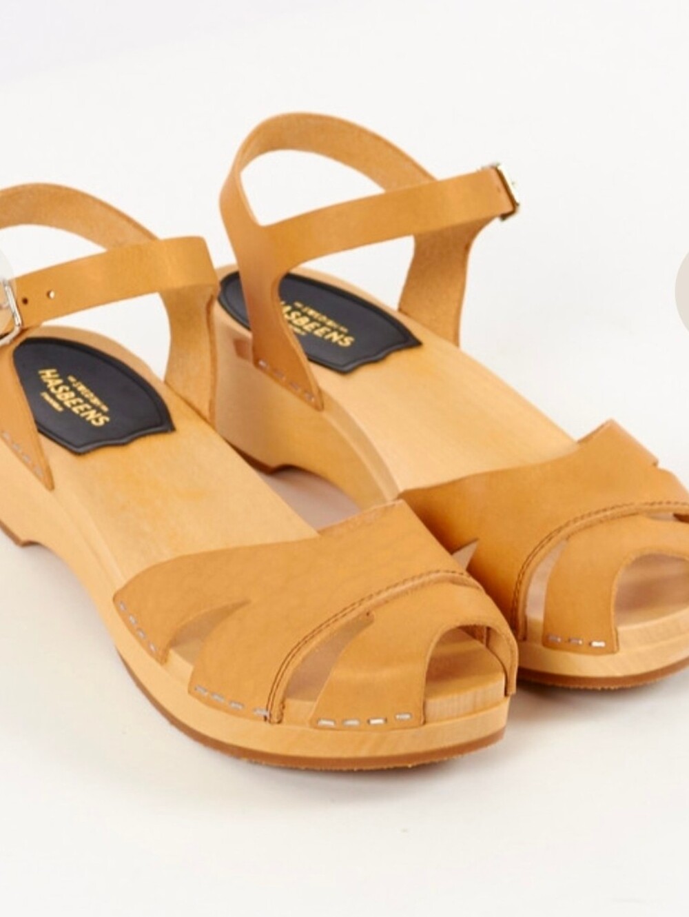 Swedish Hasbeens Suzanne Clog Brown Sandals Size EU 39